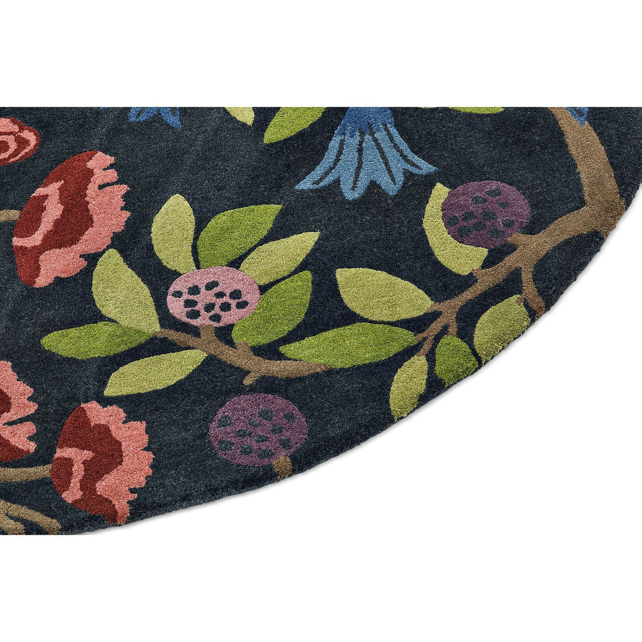 Sanderson Foraging Indigo Round 146618 Designer Wool Rug - Rugs Of Beauty - 7