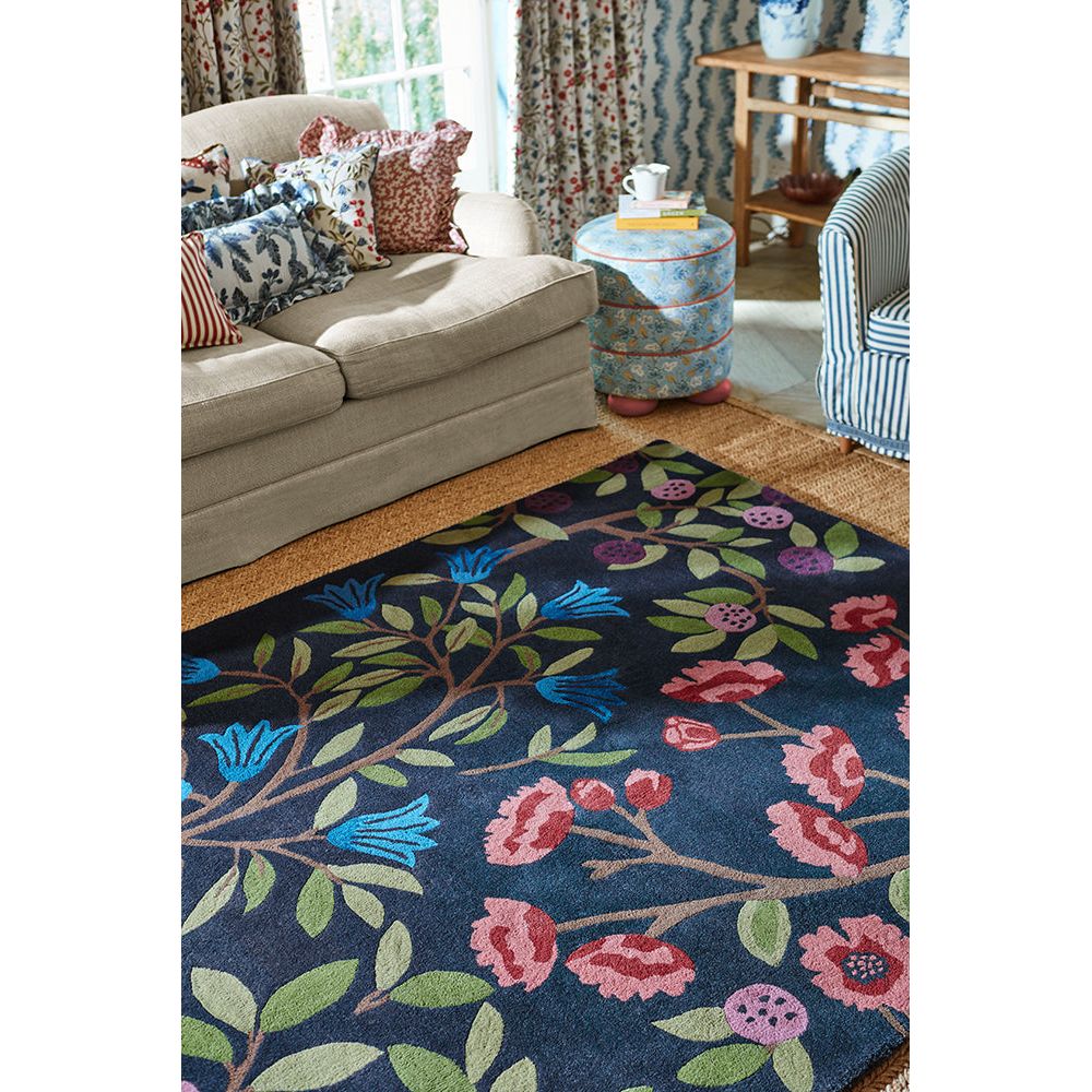 Sanderson Foraging Indigo 146618 Designer Wool Rug - Rugs Of Beauty - 4