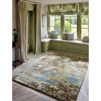 Sanderson Ancient Canopy Fawn/Olive Green 146701 Designer Wool / Viscose Rug - Rugs Of Beauty - 5