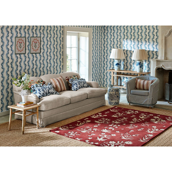 Sanderson Woodland Glade Damson Red 146800 Designer Wool Rug - Rugs Of Beauty - 2