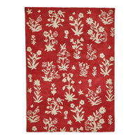 Sanderson Woodland Glade Damson Red 146800 Designer Wool Rug - Rugs Of Beauty - 1