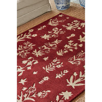 Sanderson Woodland Glade Damson Red 146800 Designer Wool Rug - Rugs Of Beauty - 5