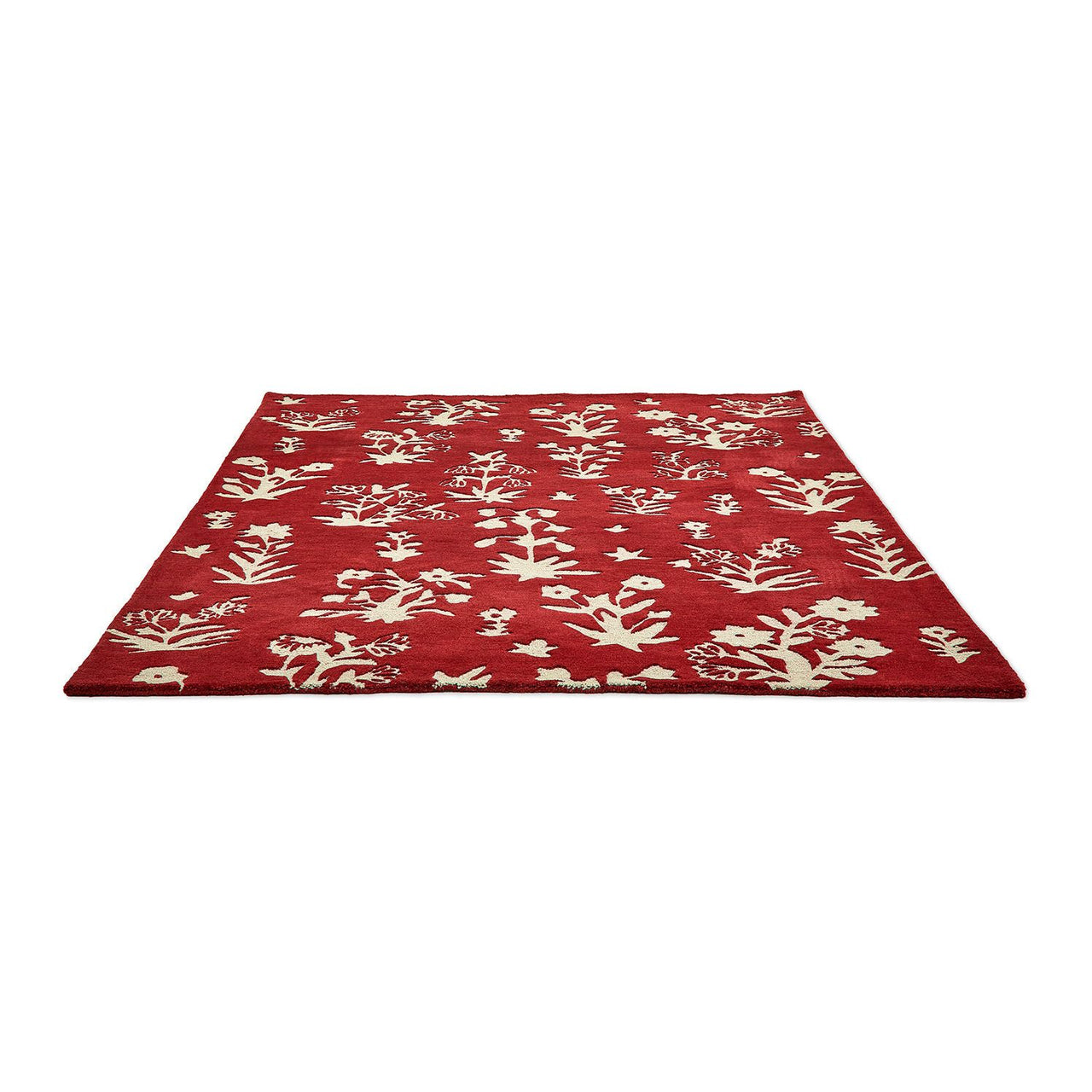 Sanderson Woodland Glade Damson Red 146800 Designer Wool Rug - Rugs Of Beauty - 6