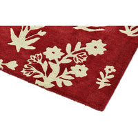 Sanderson Woodland Glade Damson Red 146800 Designer Wool Rug - Rugs Of Beauty - 7