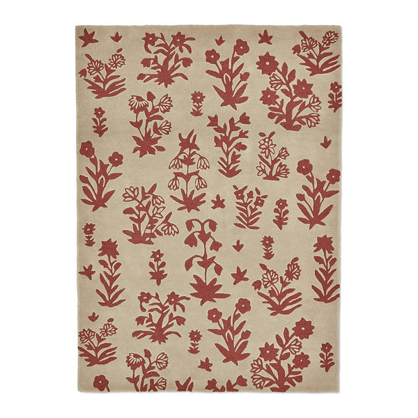 Sanderson Woodland Glade Linen/Russet Brown 146801 Designer Wool Rug - Rugs Of Beauty - 1