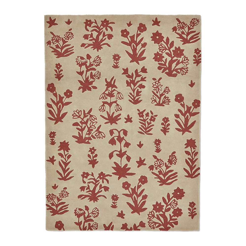 Sanderson Woodland Glade Linen/Russet Brown 146801 Designer Wool Rug - Rugs Of Beauty - 1
