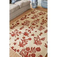 Sanderson Woodland Glade Linen/Russet Brown 146801 Designer Wool Rug - Rugs Of Beauty - 5