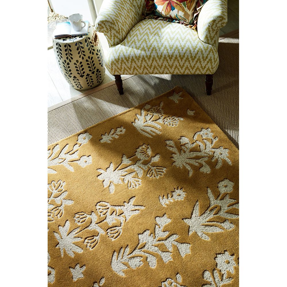 Sanderson Woodland Glade Gold 146806 Designer Wool Rug - Rugs Of Beauty - 4