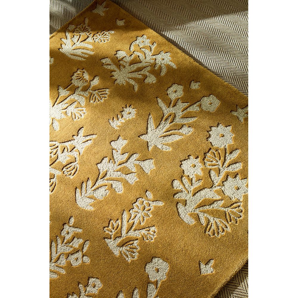 Sanderson Woodland Glade Gold 146806 Designer Wool Rug - Rugs Of Beauty - 5