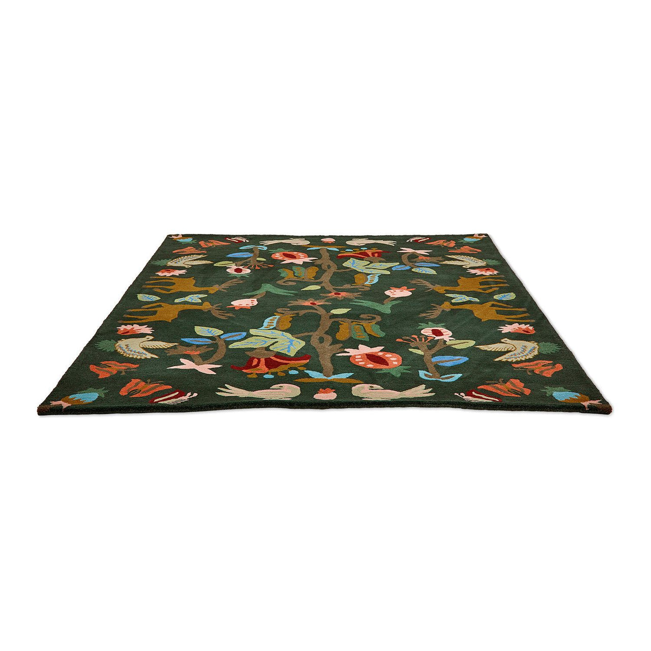 Sanderson Forest Of Dean Forest Green 146907 Designer Wool Rug - Rugs Of Beauty - 6