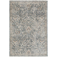Patterned area rug with blue and beige colours