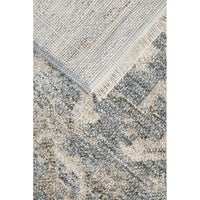 Close-up of a textured rug with geometric pattern