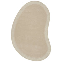 Aspley Beige Modern Curved Wool Rug - Rugs Of Beauty - 1