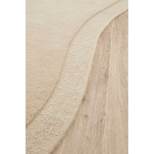 Aspley Beige Modern Curved Wool Rug - Rugs Of Beauty - 3