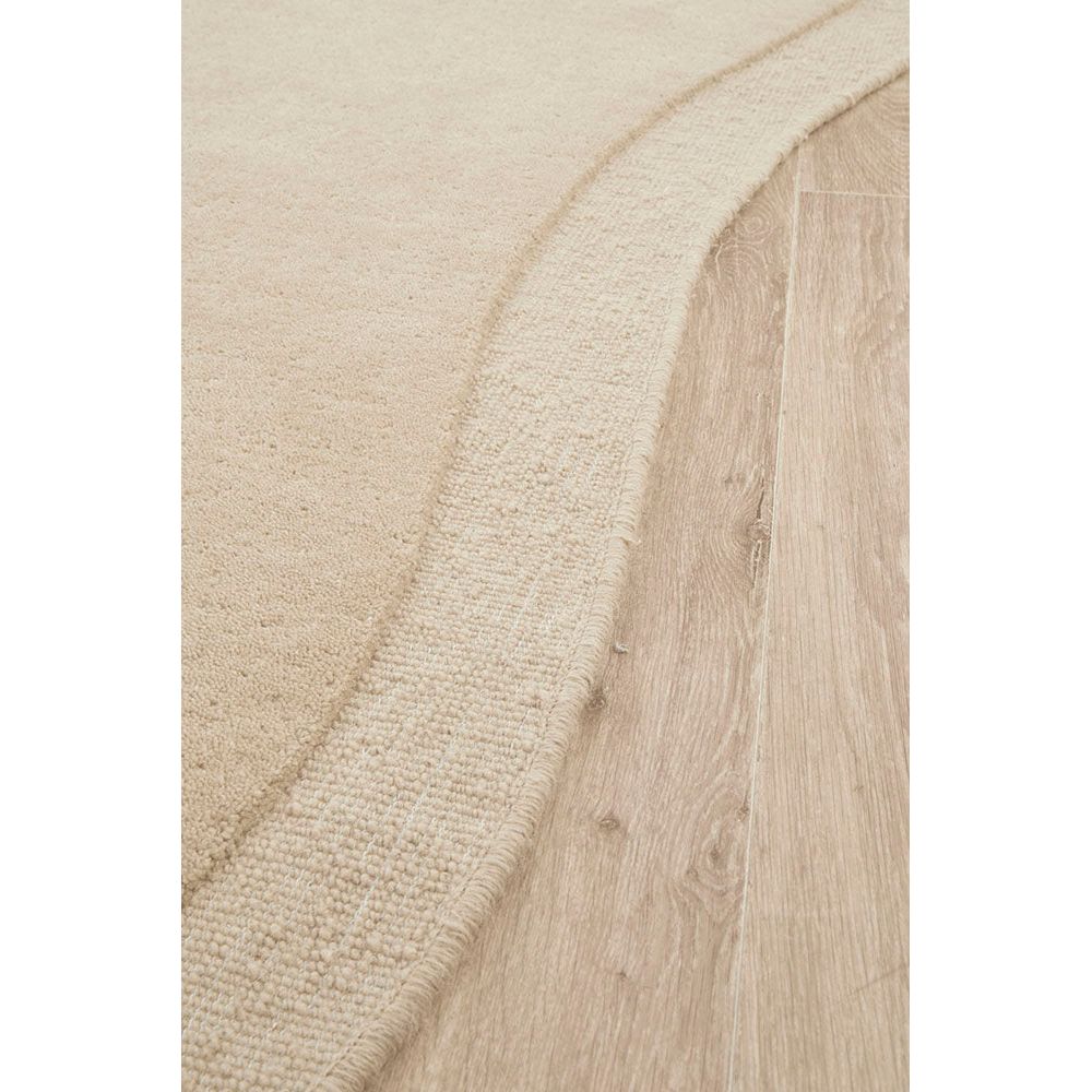 Aspley Beige Modern Curved Wool Rug - Rugs Of Beauty - 3