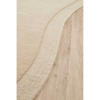 Aspley Beige Modern Curved Wool Rug - Rugs Of Beauty - 3