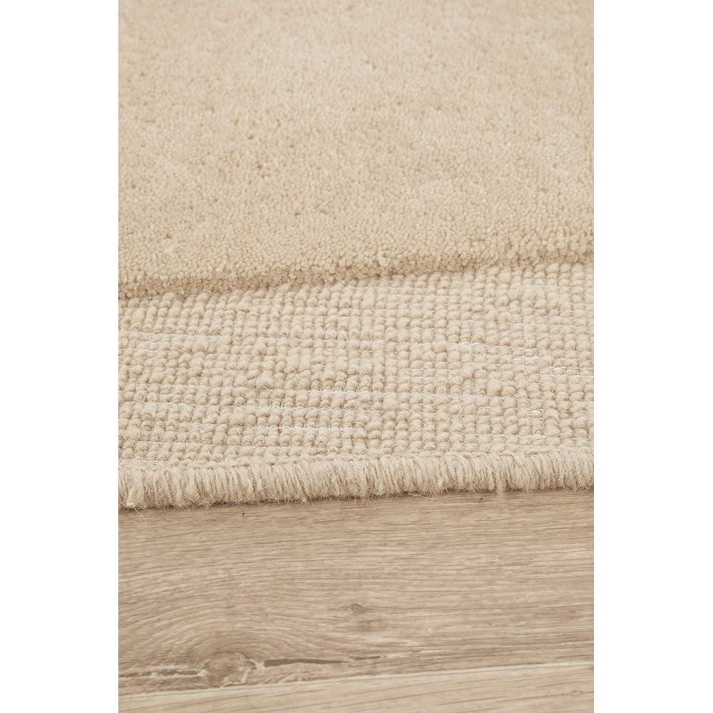 Aspley Beige Modern Curved Wool Rug - Rugs Of Beauty - 4