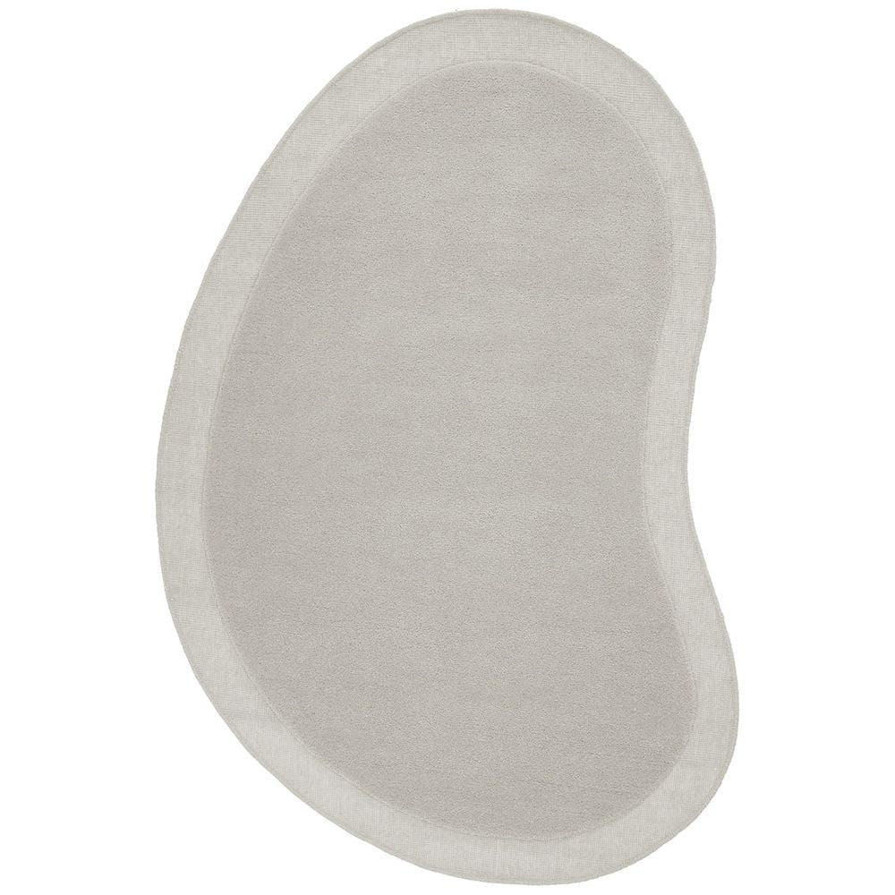 Aspley Light Silver Grey Modern Curved Wool Rug - Rugs Of Beauty - 1