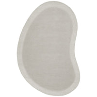 Aspley Light Silver Grey Modern Curved Wool Rug - Rugs Of Beauty - 1