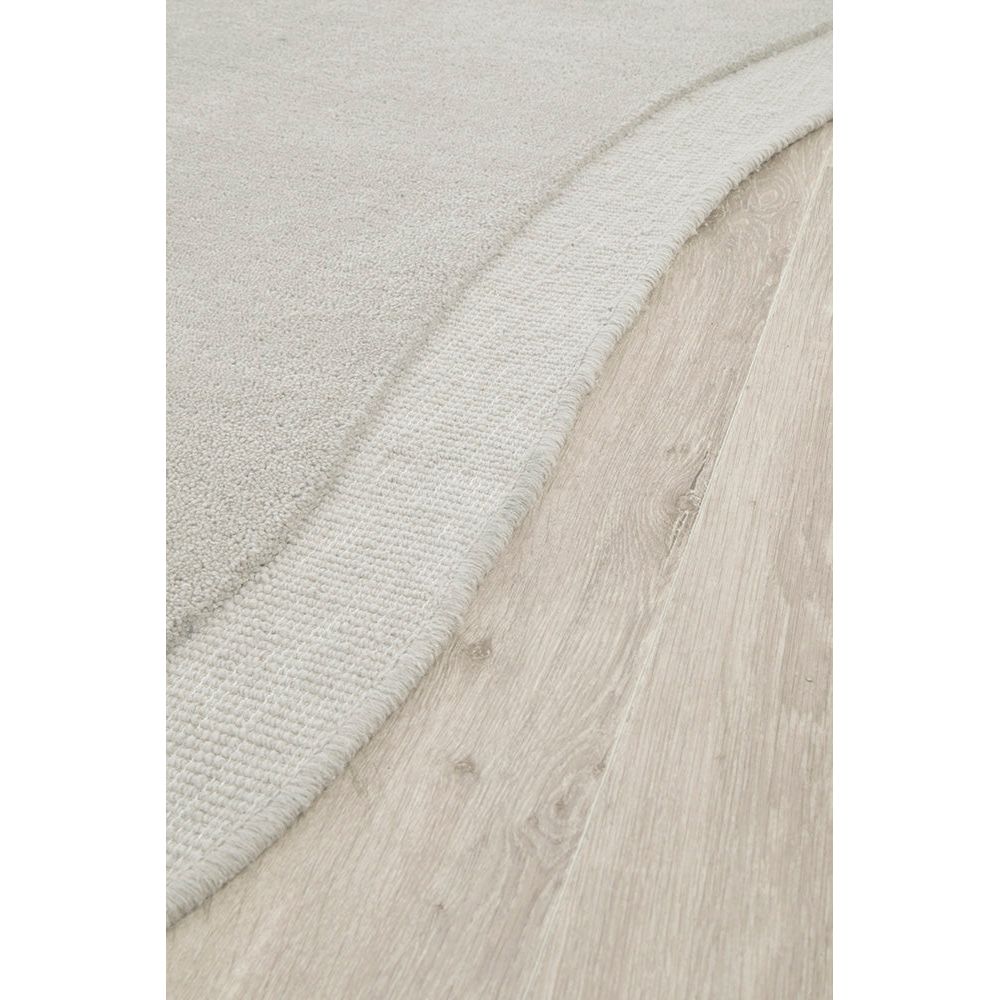 Aspley Light Silver Grey Modern Curved Wool Rug - Rugs Of Beauty - 3