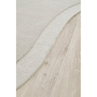 Aspley Light Silver Grey Modern Curved Wool Rug - Rugs Of Beauty - 3