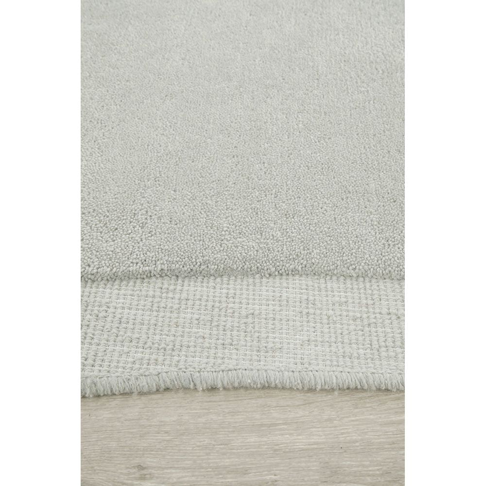Aspley Light Silver Grey Modern Curved Wool Rug - Rugs Of Beauty - 4