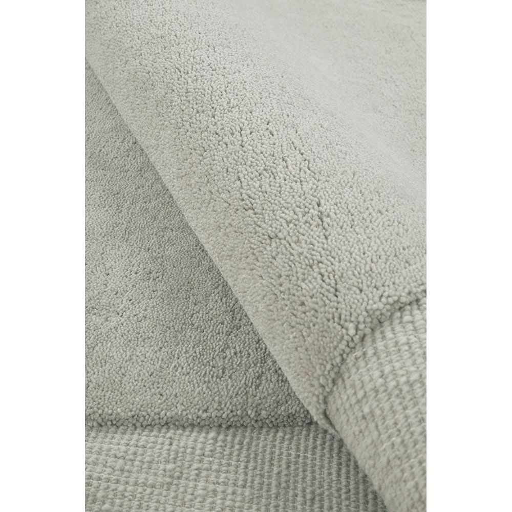 Aspley Light Silver Grey Modern Curved Wool Rug - Rugs Of Beauty - 7