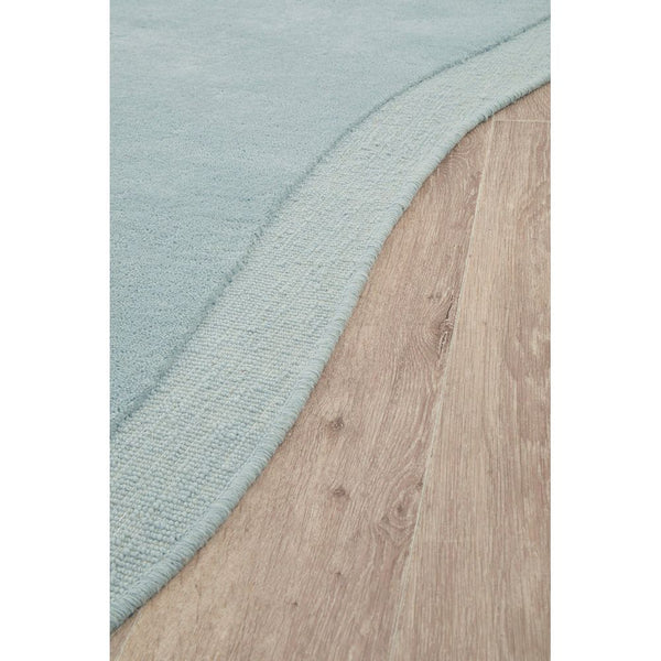 Aspley Pastel Blue Modern Curved Wool Rug - Rugs Of Beauty - 3