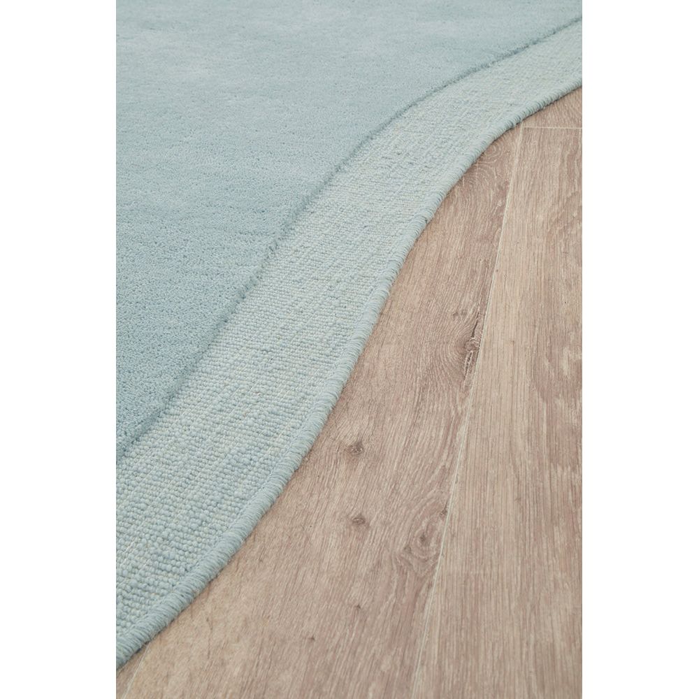 Aspley Pastel Blue Modern Curved Wool Rug - Rugs Of Beauty - 3