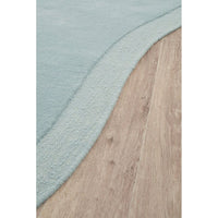 Aspley Pastel Blue Modern Curved Wool Rug - Rugs Of Beauty - 3