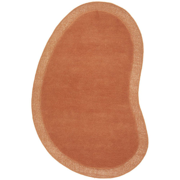 Aspley Tangerine Coral Modern Curved Wool Rug - Rugs Of Beauty - 1