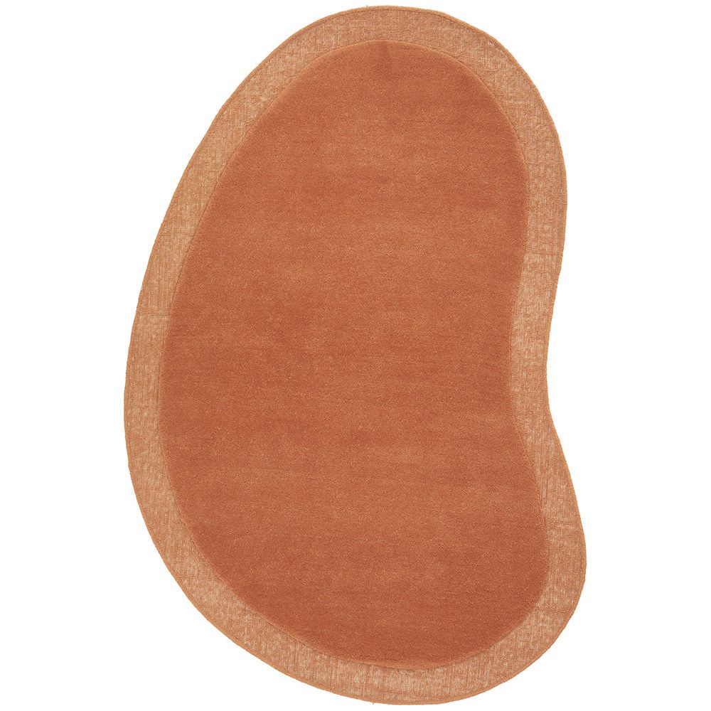 Aspley Tangerine Coral Modern Curved Wool Rug - Rugs Of Beauty - 1