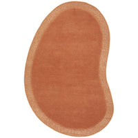 Aspley Tangerine Coral Modern Curved Wool Rug - Rugs Of Beauty - 1