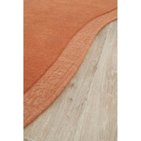 Aspley Tangerine Coral Modern Curved Wool Rug - Rugs Of Beauty - 3