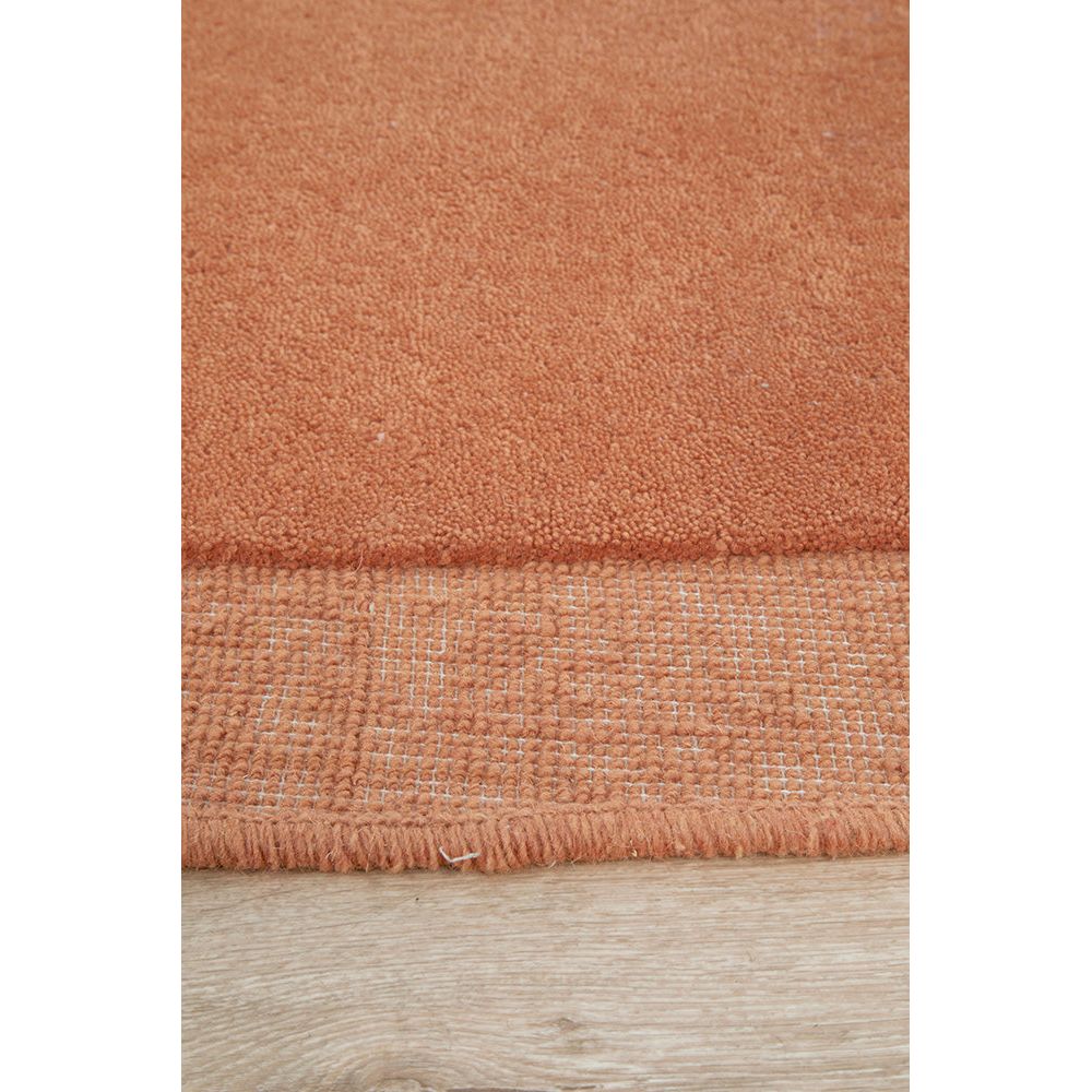 Aspley Tangerine Coral Modern Curved Wool Rug - Rugs Of Beauty - 4