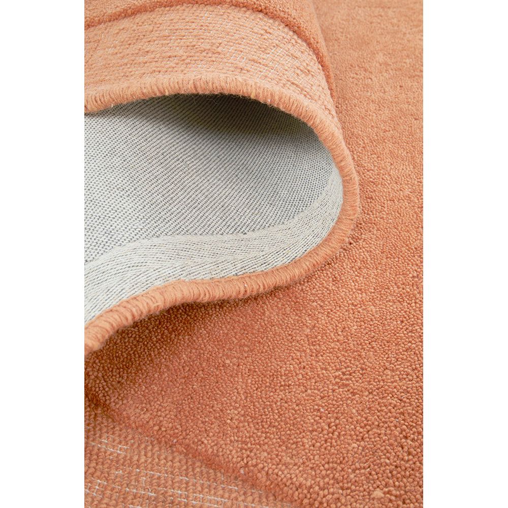 Aspley Tangerine Coral Modern Curved Wool Rug - Rugs Of Beauty - 6