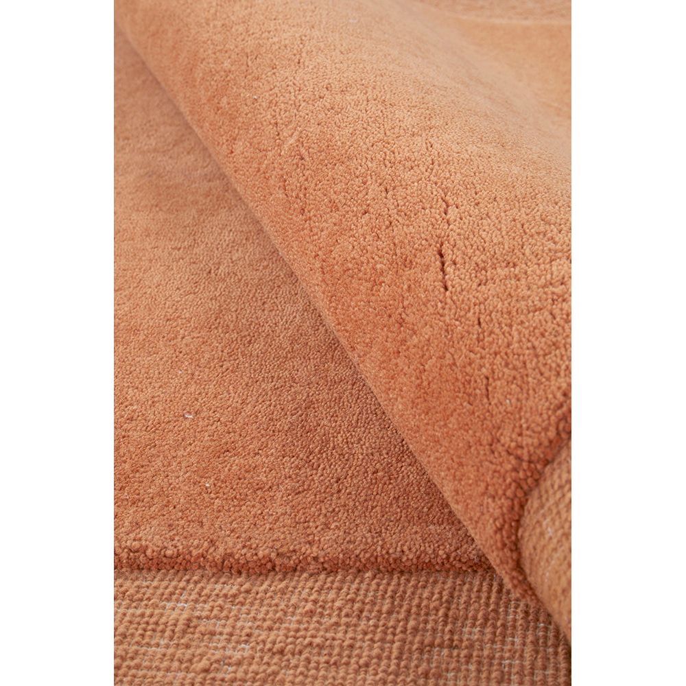 Aspley Tangerine Coral Modern Curved Wool Rug - Rugs Of Beauty - 7
