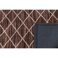 Manchester 3451 Chocolate Brown Cross Patterned Wool Runner Rug - Rugs Of Beauty - 3