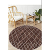 Manchester 3451 Chocolate Brown Cross Patterned Round Wool Rug - Rugs Of Beauty - 2