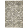 Silver Grey Beige Patterned Hand Knotted Oriental Wool Rug - 1
