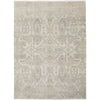 Silver Grey Patterned Hand Knotted Oriental Wool Rug - 1