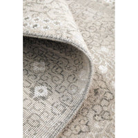 Silver Grey Patterned Hand Knotted Oriental Wool Rug - 5