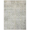 Grey Silver Patterned Hand Knotted Oriental Wool Rug - 1
