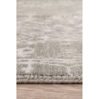 Grey Silver Patterned Hand Knotted Oriental Wool Rug - 4