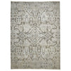 Silver Grey Patterned Hand Knotted Oriental Wool Rug - 1