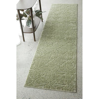 Emerald 755 Green Diamond Patterned Modern Runner Rug - 2