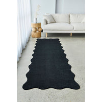 Swansea Black Machine Washable Modern Runner Rug - Rugs Of Beauty - 2