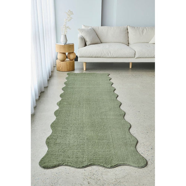 Swansea Green Machine Washable Modern Runner Rug - Rugs Of Beauty - 2