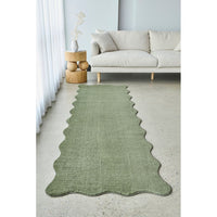 Swansea Green Machine Washable Modern Runner Rug - Rugs Of Beauty - 2