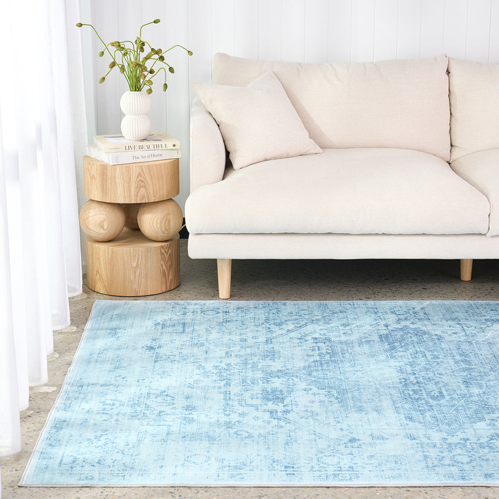 Toronto 525 Aquamarine Blue Modern Machine Washable Rug - Rugs Of Beauty - 2
